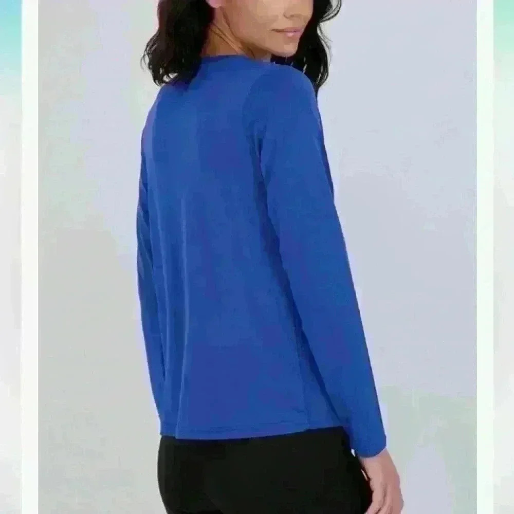 Amazon Real Essentials Dry-Fit Long Sleeve T-Shirt Women’s Size Med  Royal Blue - Picture 3 of 9